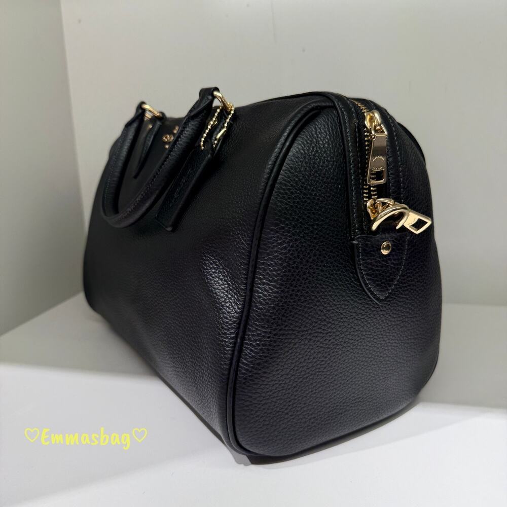 NWT Coach Rowan Large Satchel Bag CES11 pebbled leather/Gold/Black - Picture 2 of 9